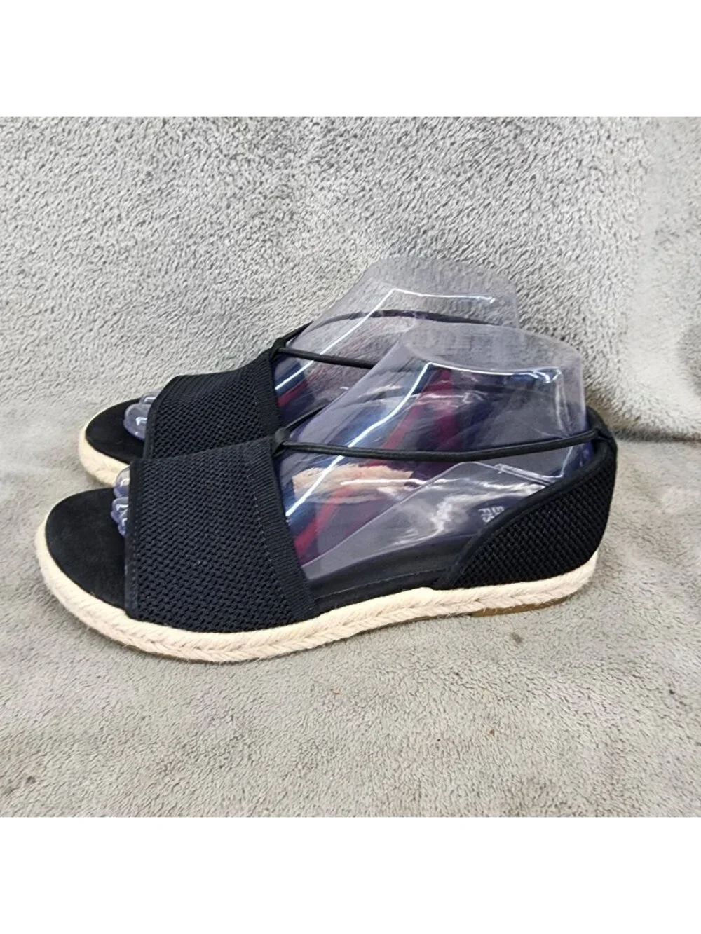 Eileen Fisher Shoes Womens Size 8.5 Mews Black Mesh & Leather Espadrille Sandals